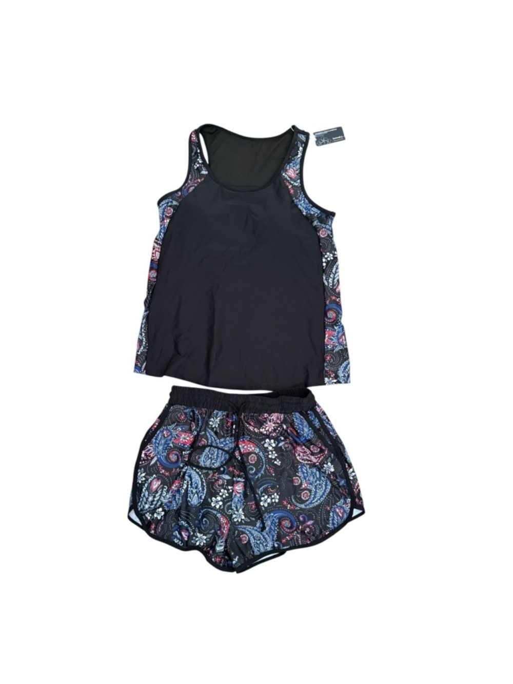 Summer Mae Tankini Swim Set Paisley Shorts Size 10 - Picture 4 of 5
